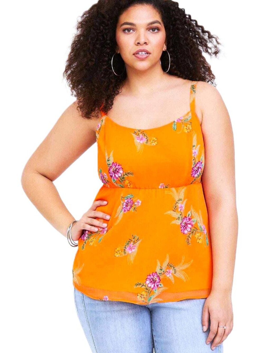 TORRID Babydoll Chiffon Floral Cami Tank Top. Plus Size 4